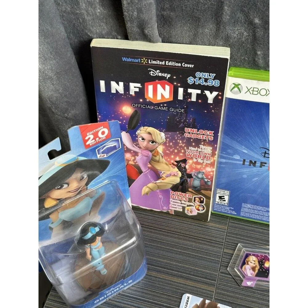Disney Infinity Xbox 360 Jasmine Rapunzel‎ Anna Ronan Book Discs Figures Games